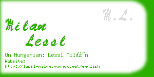 milan lessl business card